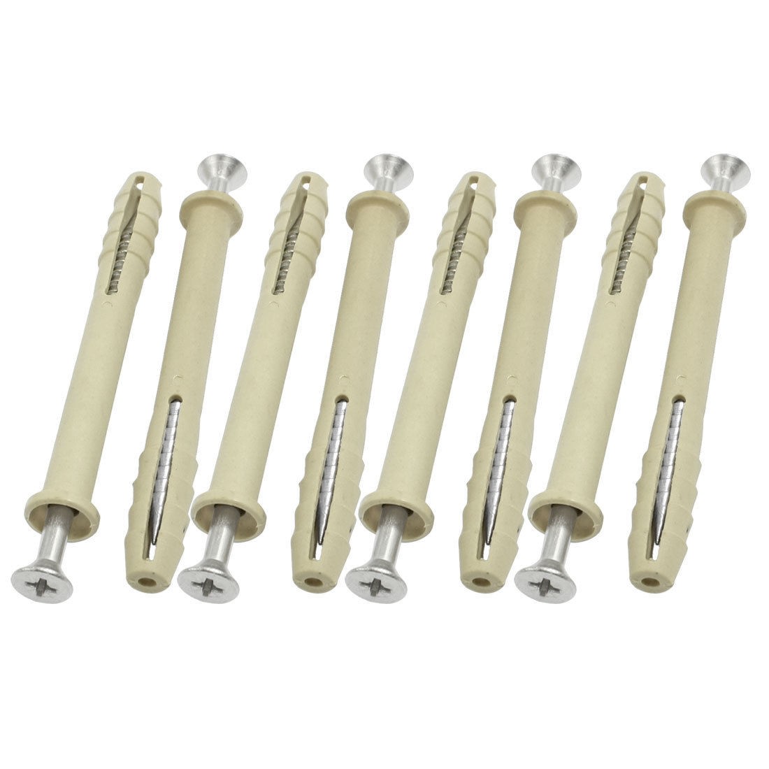 8 Pcs Household Screw Fixing 9mm Beige Plastic Wall Plugs