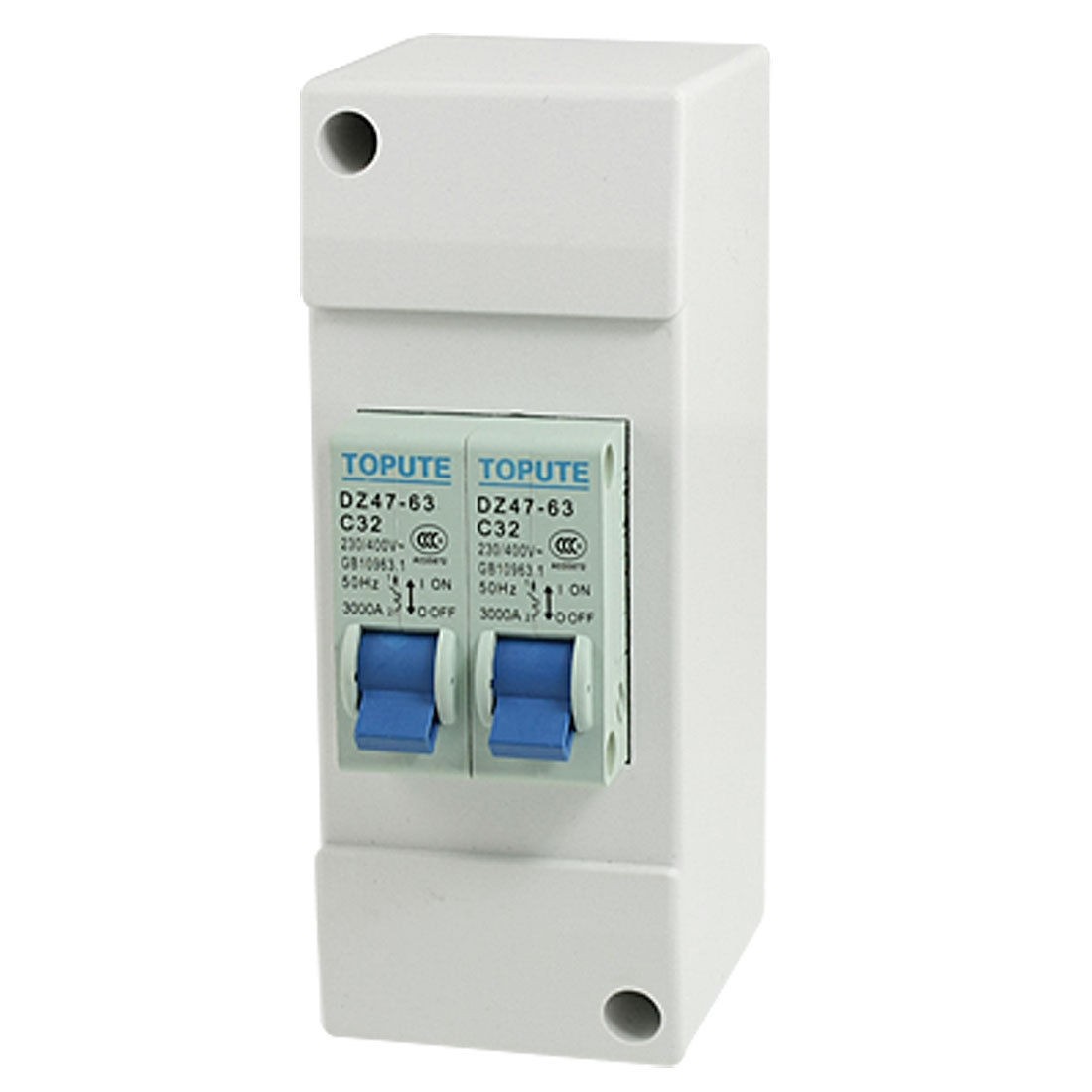 C32 Twin Single Pole Mini Overloaded Circuit Breaker AC 230/400V w Cover