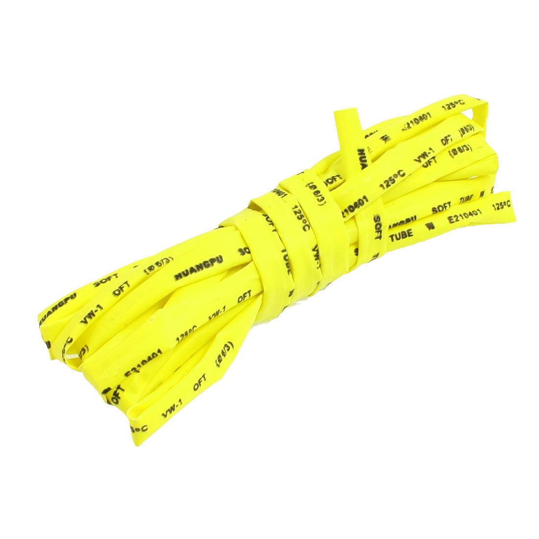3 Meters 6mm Dia. Heat Shrinking Shrinkable Tube Tubing Yellow