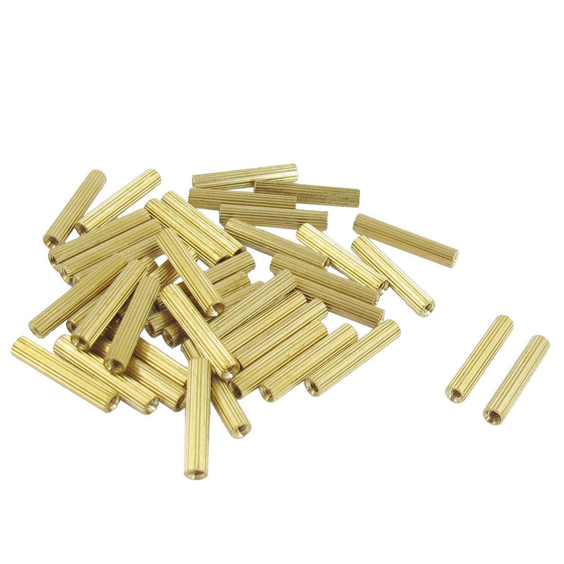 50 Pcs Female Threaded Pillars Brass Standoff Spacer Gold Tone M2x17mm