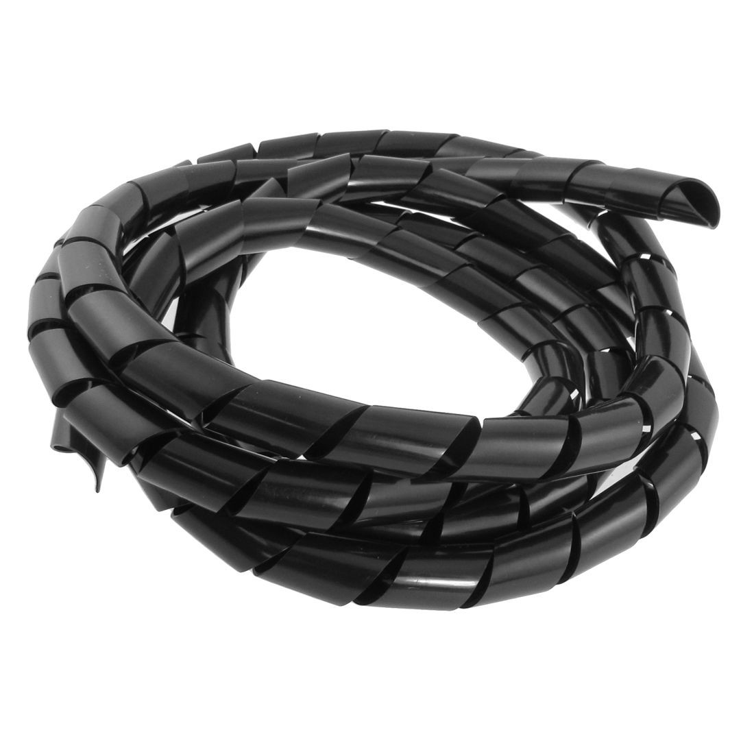 2.9M 9.5 Ft PE Polyethylene Spiral Cable Wire Wrap Tube Black 20mm