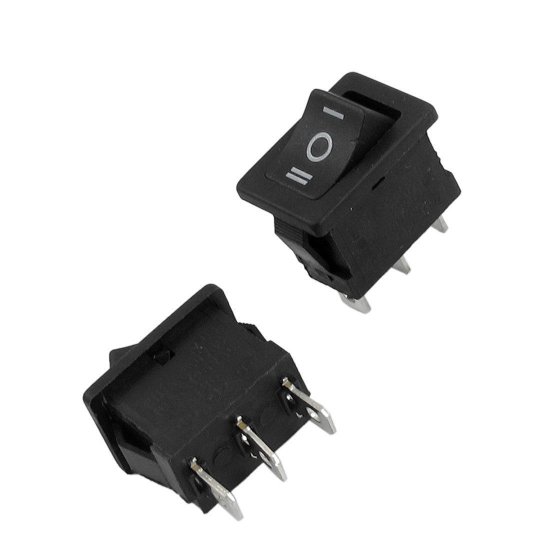 2 Pcs SPDT ON-OFF-ON Snap in Rocker Boat Switch AC 250V 6A/1A AC 125V 10A