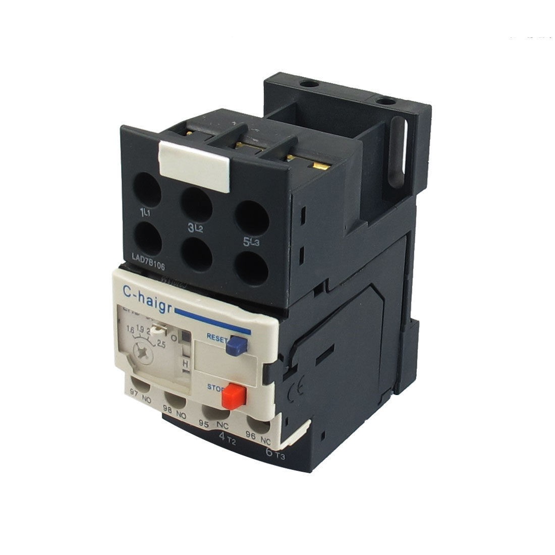 JR28-25 2.5A 690V 1NO 1NC 3 Phase Thermal Overload Relay w LAD7B106 Socket