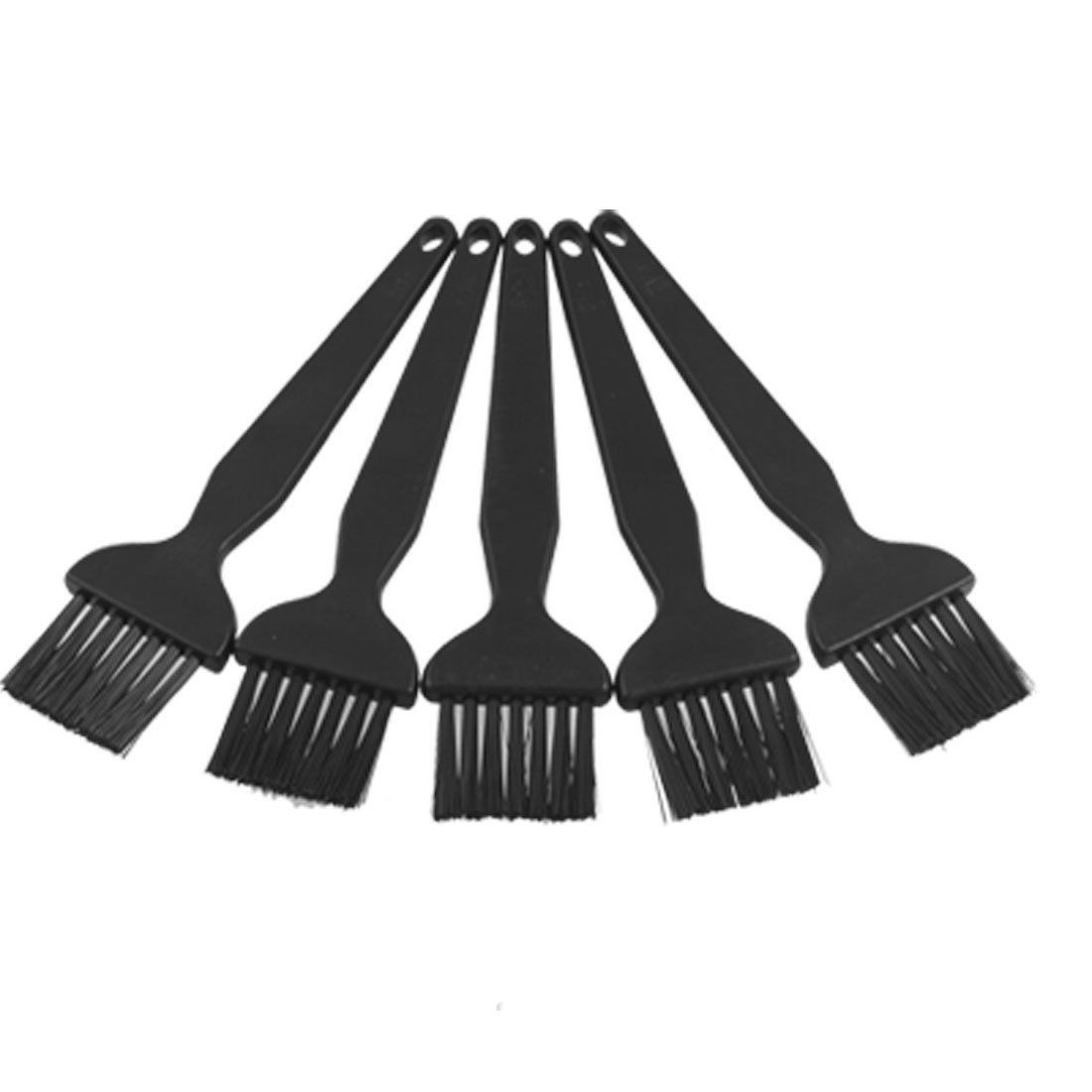 5 Pcs 3 x 0.3cm Flat Handle Anti Static ESD Cleaning Brush Black