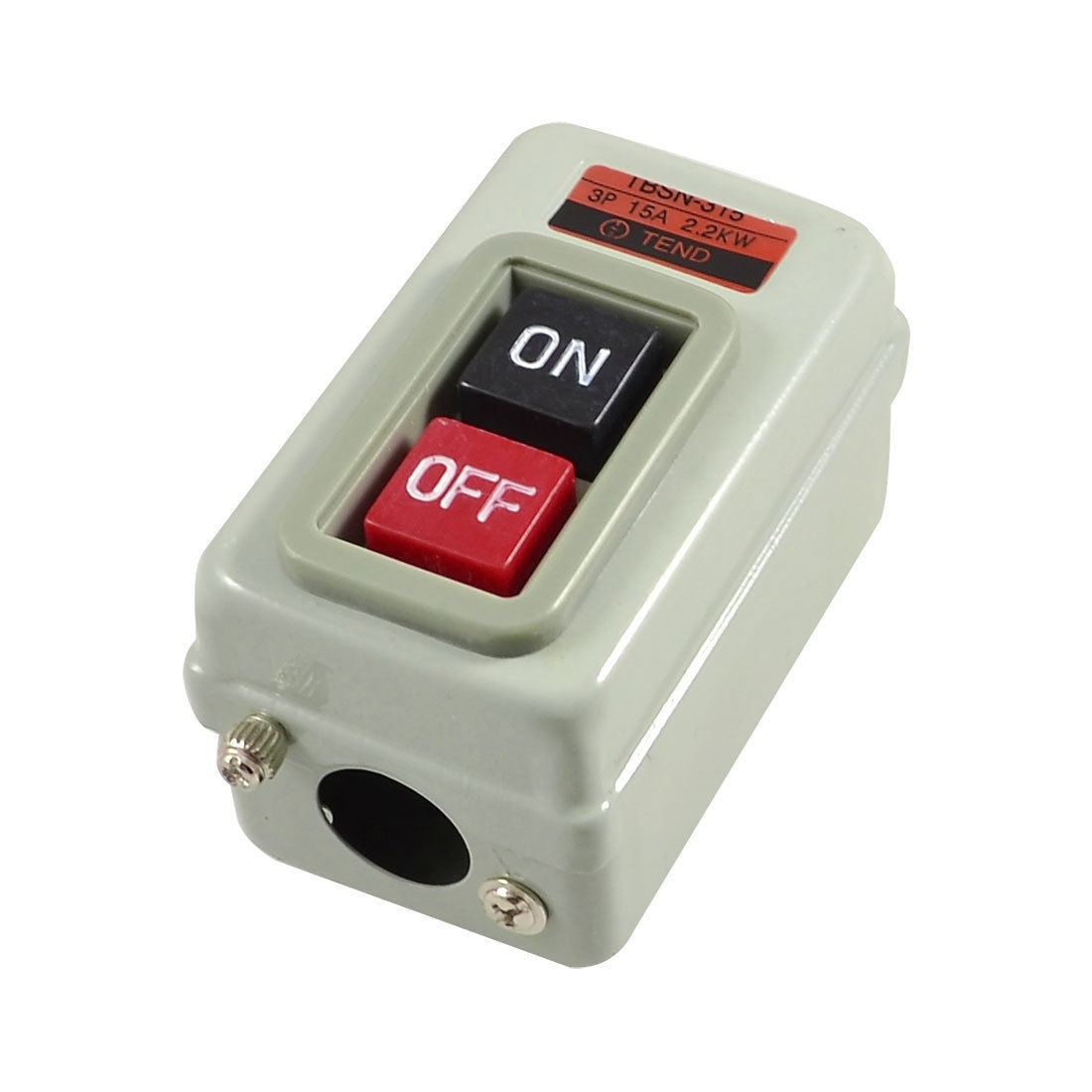 380V 15A 2.2Kw 3P Rectangle Metal Plate Push Button Switch