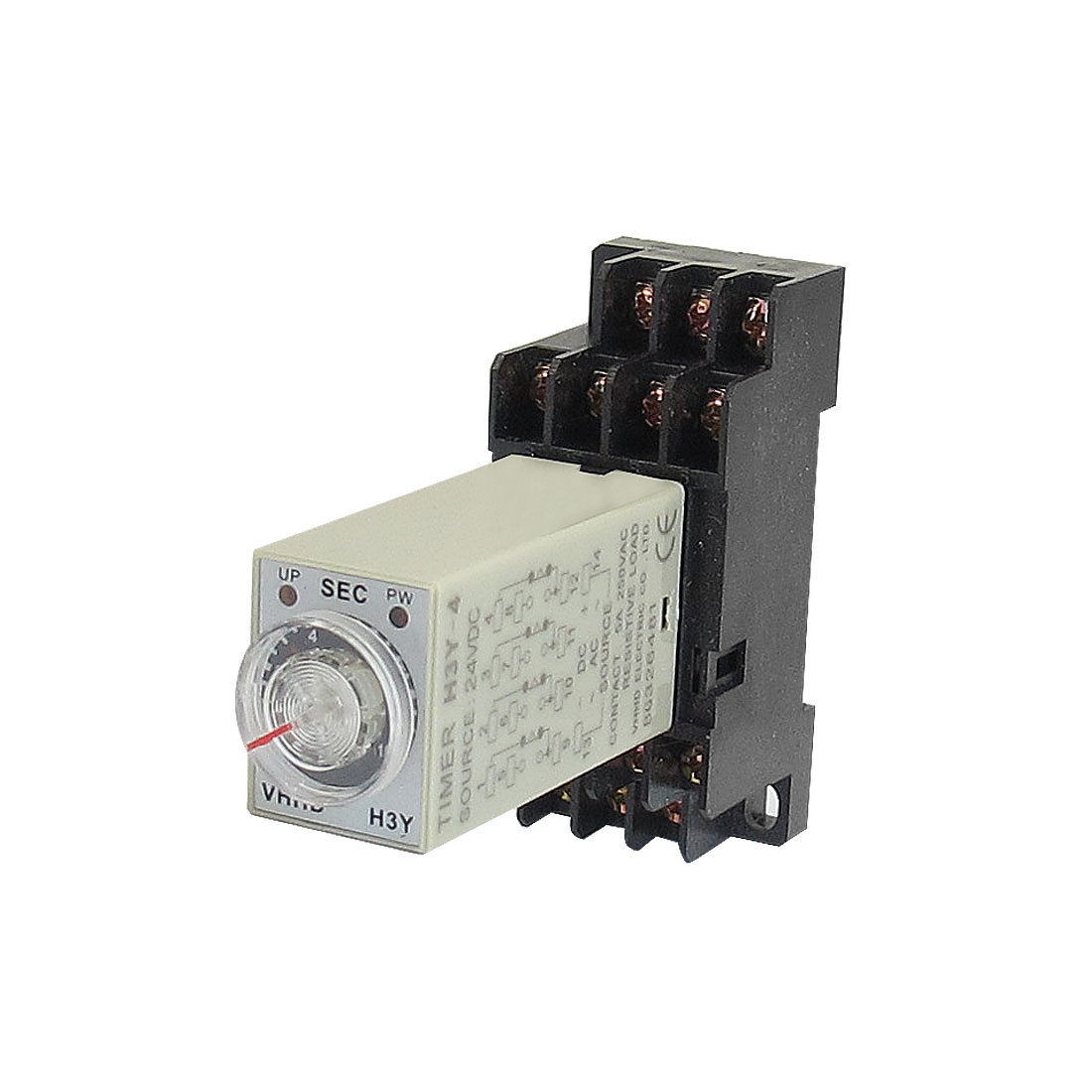 DC 24V H3Y-4 0-10S 4PDT 14 Pins Power on Time Delay Relay w Socket