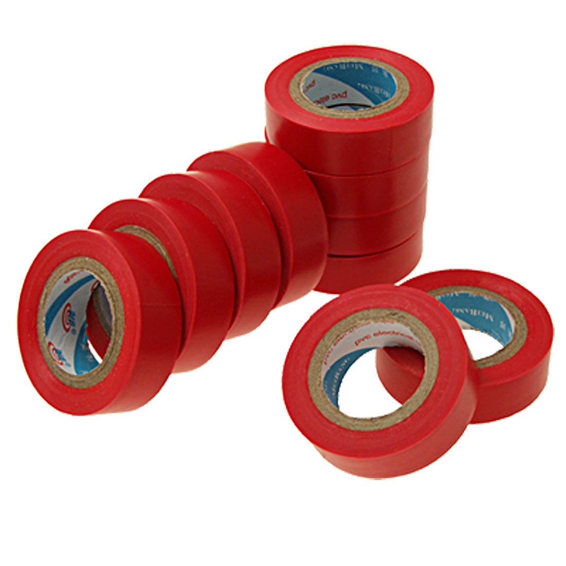 10 Pcs Red Adhesive Electrical Installation PVC Plastic Tape