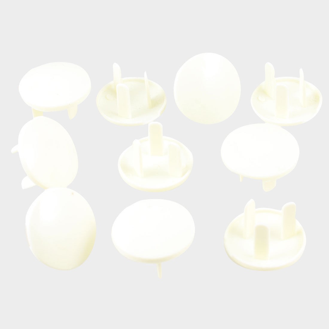 10 Pcs Beige Plastic Baby 3 Flat Pin Electrical Safety Security Socket Cover