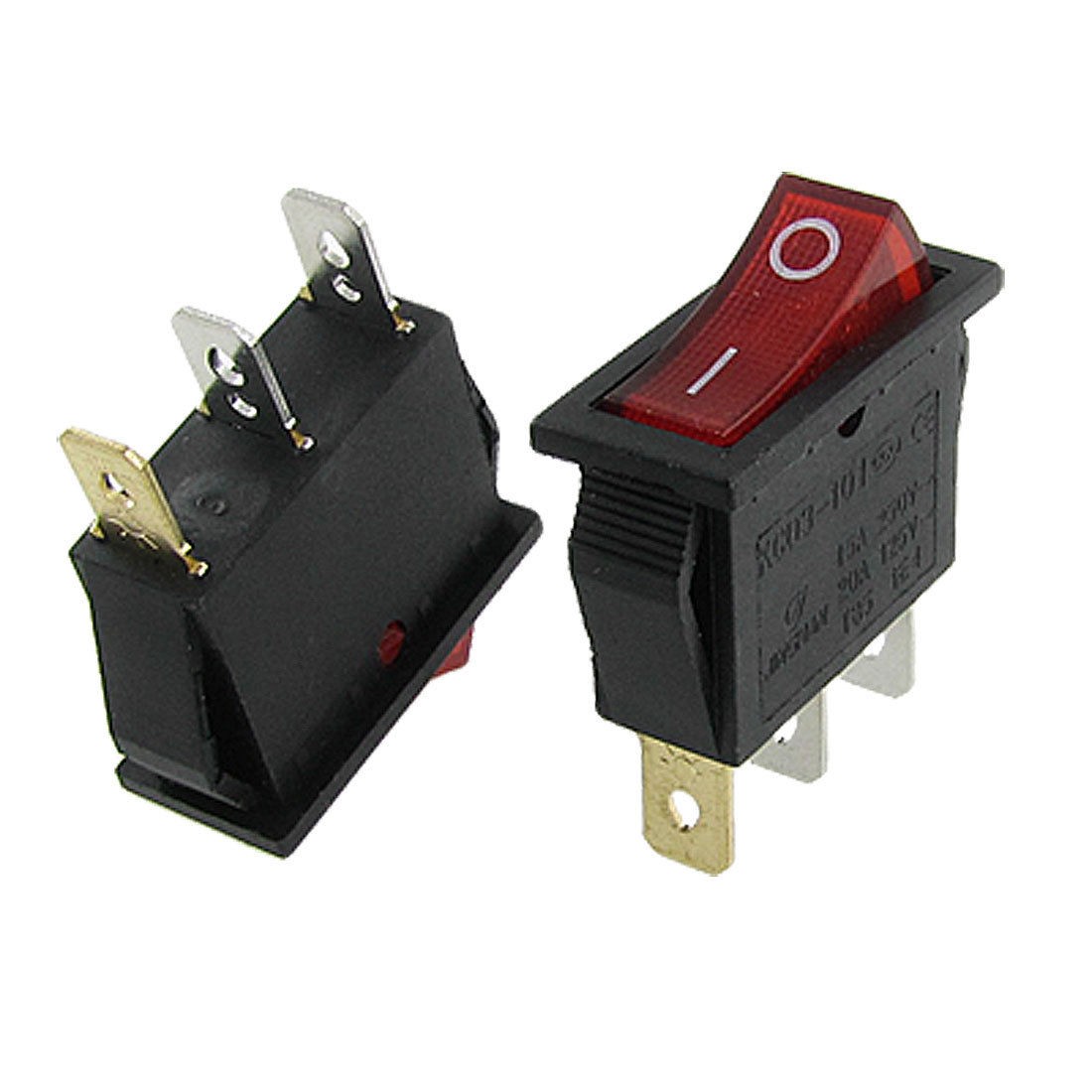 10pcs Red Light ON/OFF SPST Snap in Boat Rocker Switch 3Pin 15A/250V 20A/125V AC