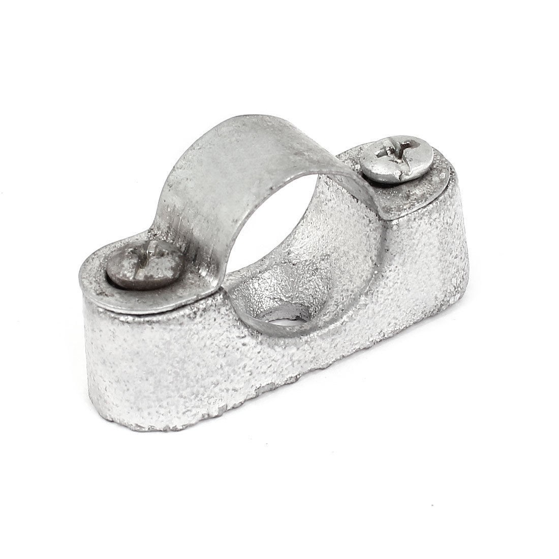 Tube Pipe 1 2BSP Diameter Metal Clamps Clips Connectors Silver Tone