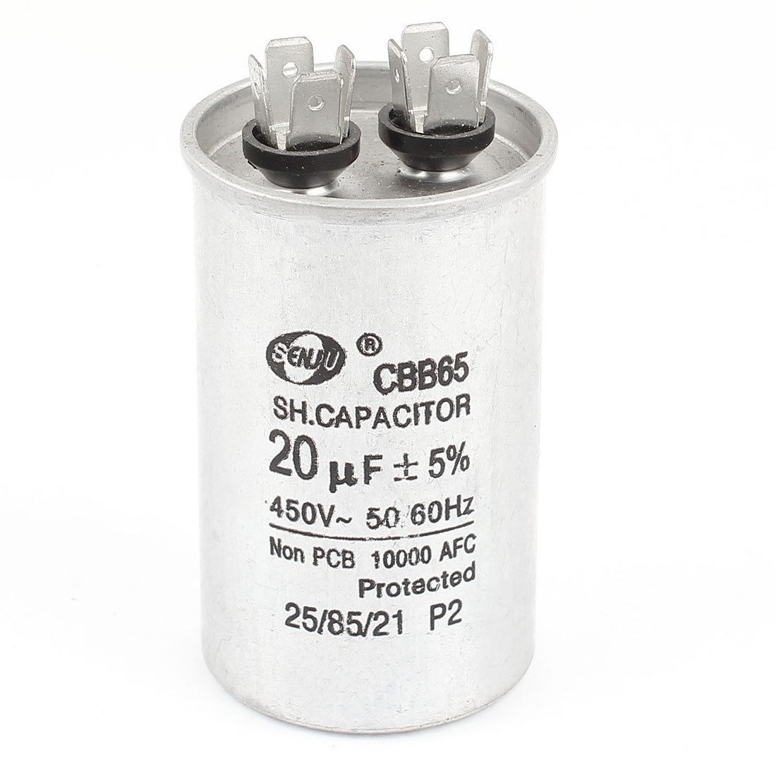 20uF AC 450V CBB65 Compressor Start Silver Tone Air Conditioner Capacitor