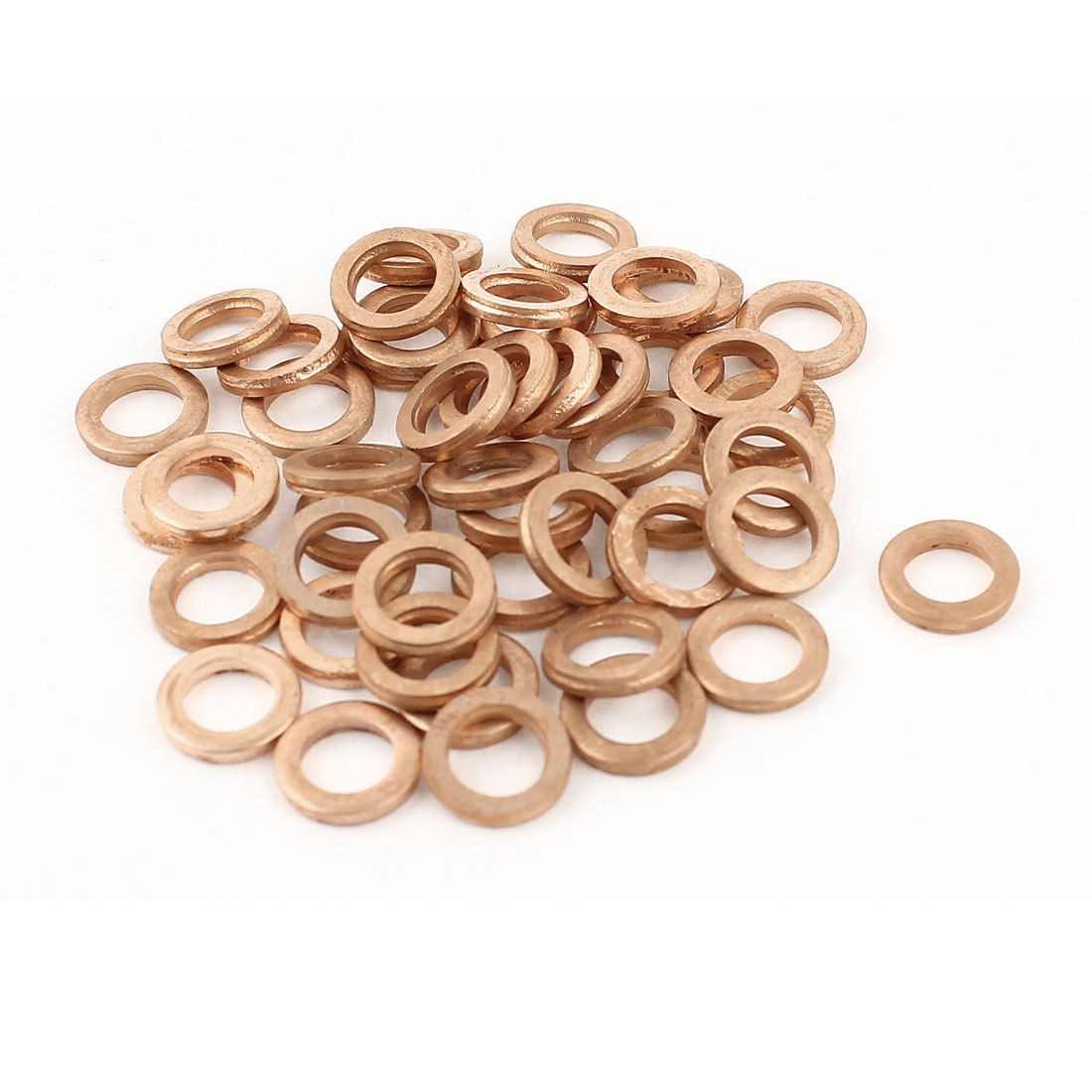 50pcs 6mmx10mmx2mm Copper Flat Washer Ring Seal Fitting Fasteners