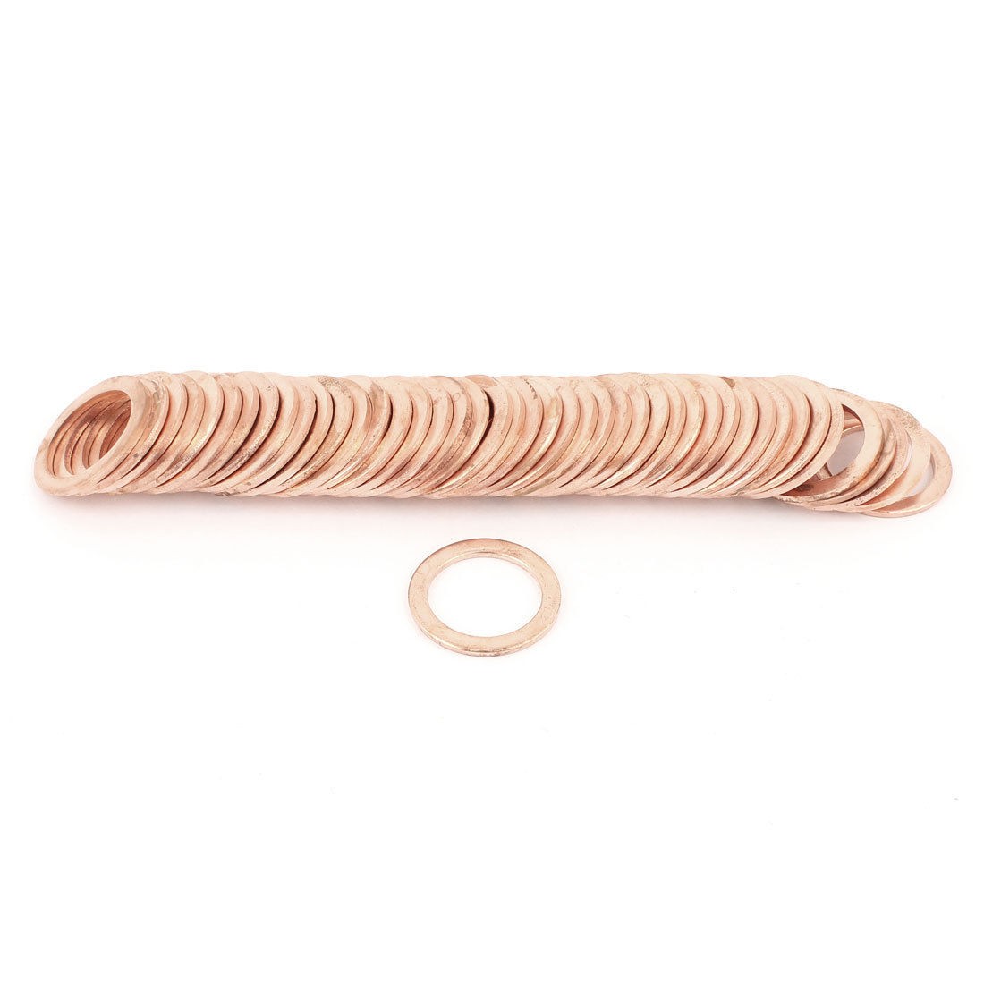 50pcs 16mm Inner Dia Copper Flat Washer Ring Line Seal Fasteners