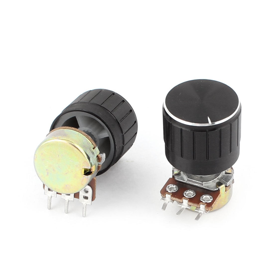 2 Pcs B1K 1K Ohm 3 Terminals 13mm Metal Single Linear Taper Potentiometer Pot