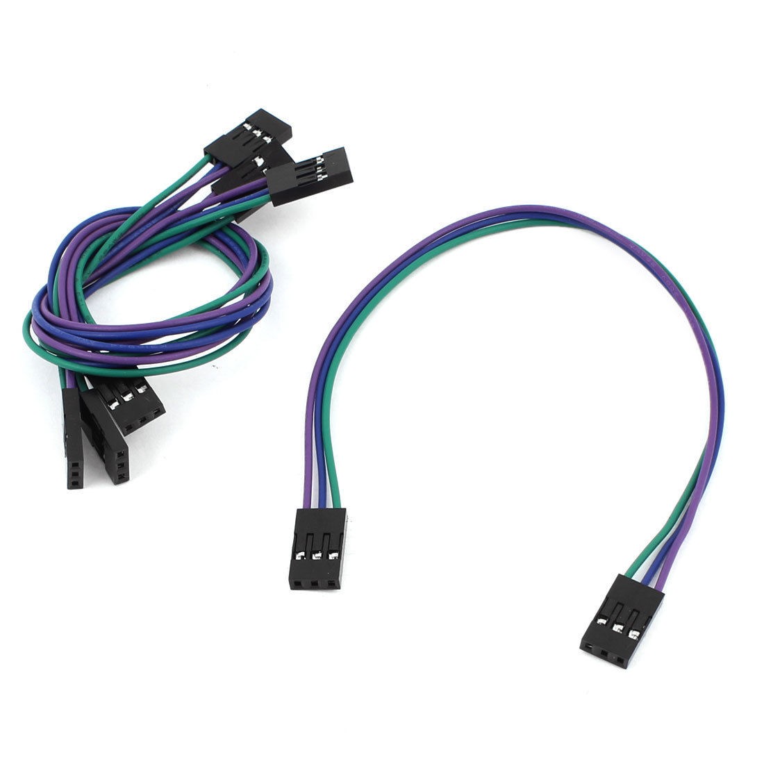 4pcs Female to Female 3 Pin Leads Head Jumper Flexible Cable Wire 20cm