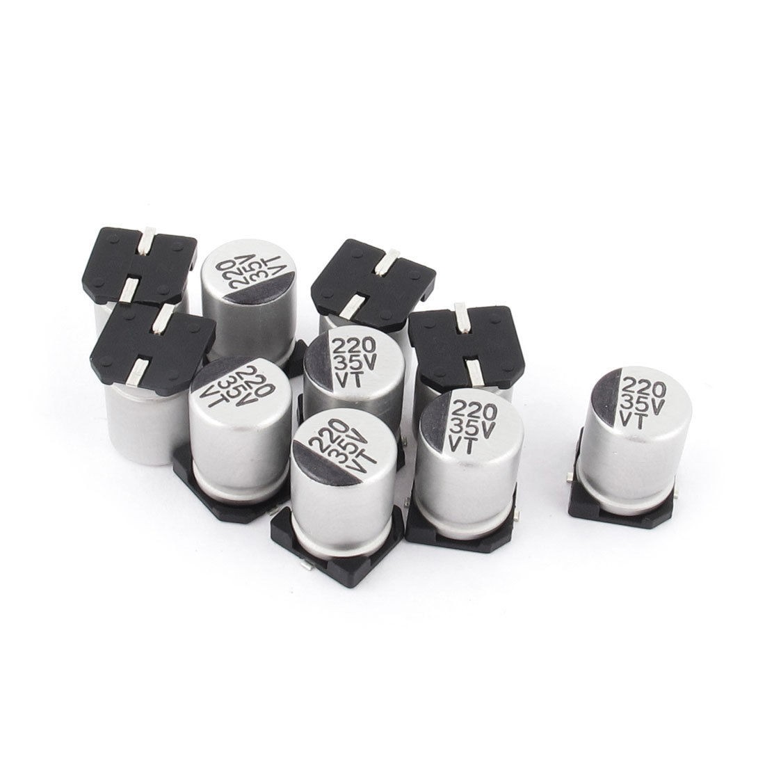 10pcs 220uF 35V SMD Aluminum Electrolytic Capacitors 8mm x 10mm