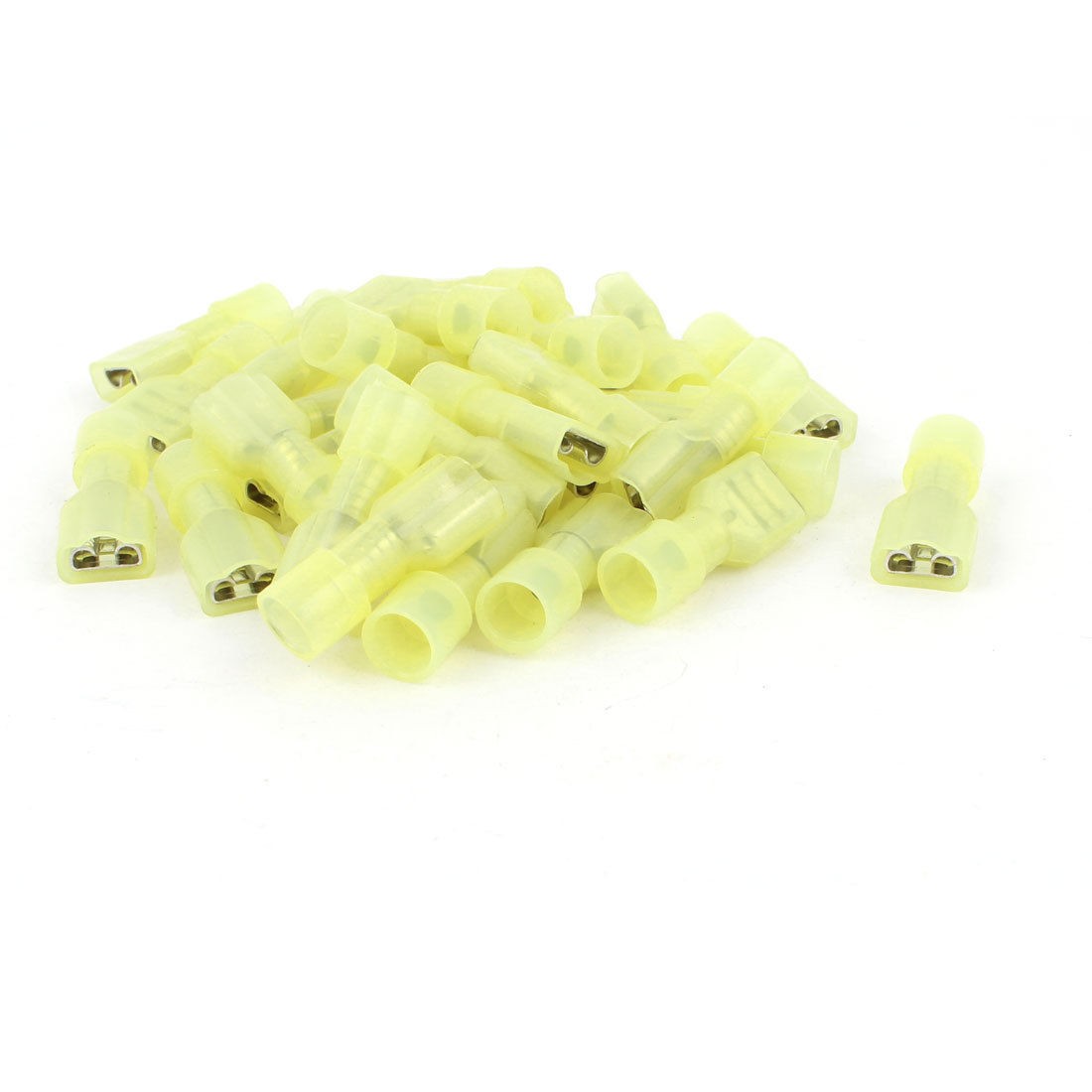 30pcs Yellow Nylon Insulated Female Push on Terminals Connectors 12 10 AWG