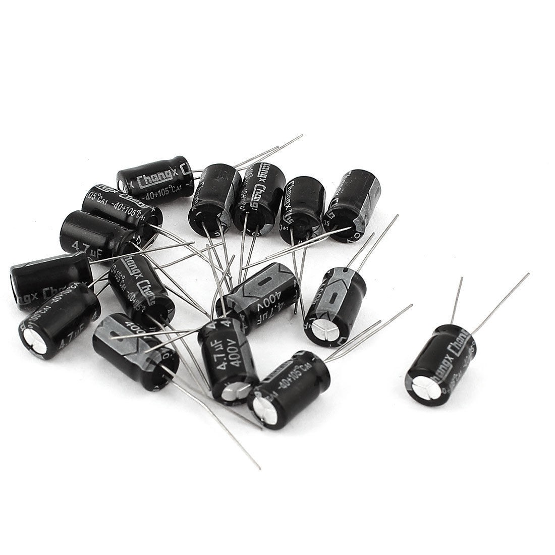 16 Pcs 400V 4 7uF 105C Radial Lead Electrolytic Capacitor 8mm x 14mm