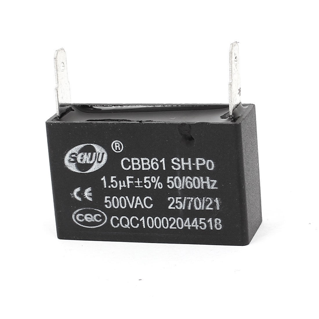 AC 500V 1 5uF 2 Pin Water Heater Polypropylene Film Motor Run Capacitor CBB61