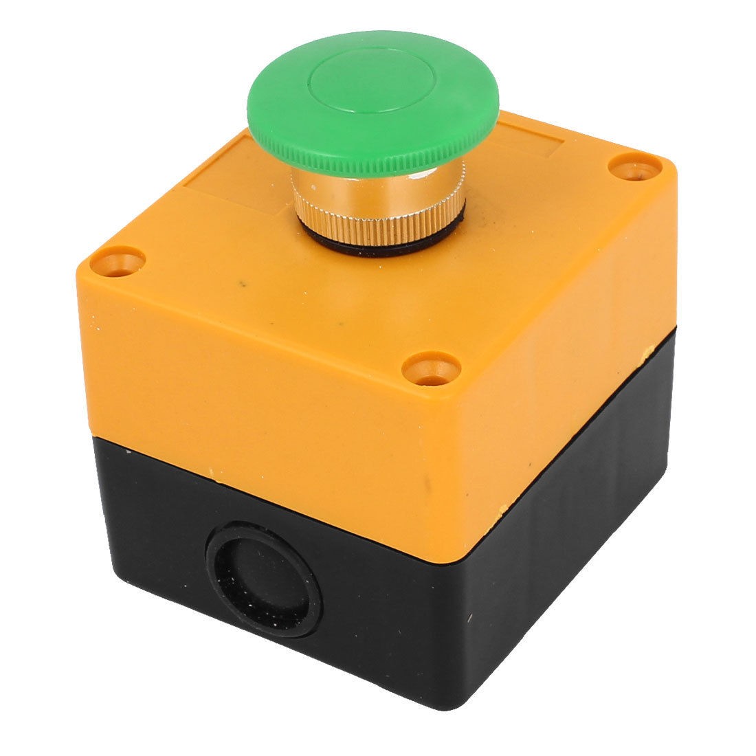 AC 660V 10A 40mm Dia Green Top Momentary DPST Push Button Switch w Box