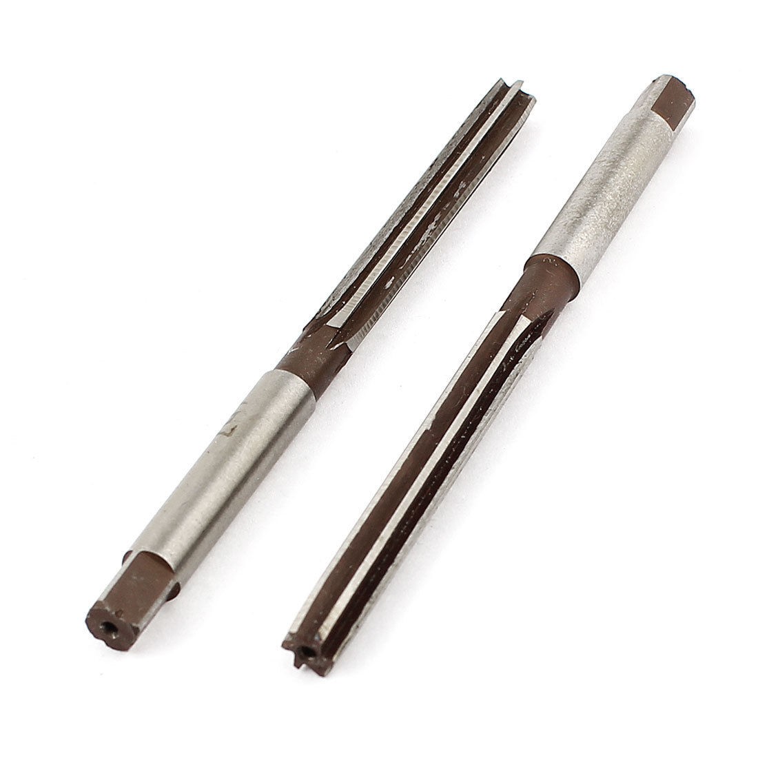 2 Pcs 7mmx7mmx55mmx105mm 6 Flutes HSS Round Shank Hand Reamer Milling Cutter