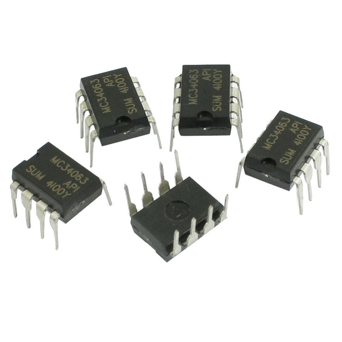 5 Pcs Through Hole DC to DC Converter Control Circuit MC34063 8 Pins DIP IC