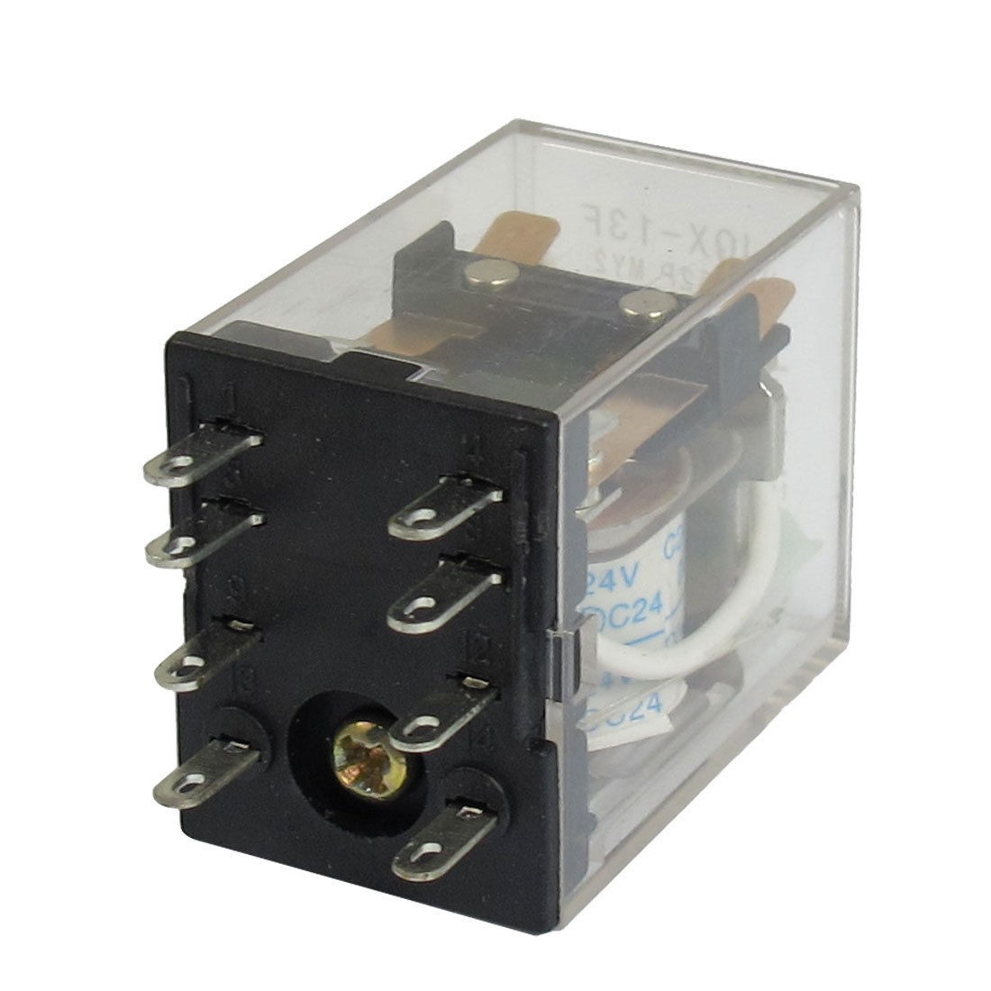 JQX-13F MY2 DC 24V Coil 8-Pin DPDT Green LED Electromagneti<wbr/>c Relay