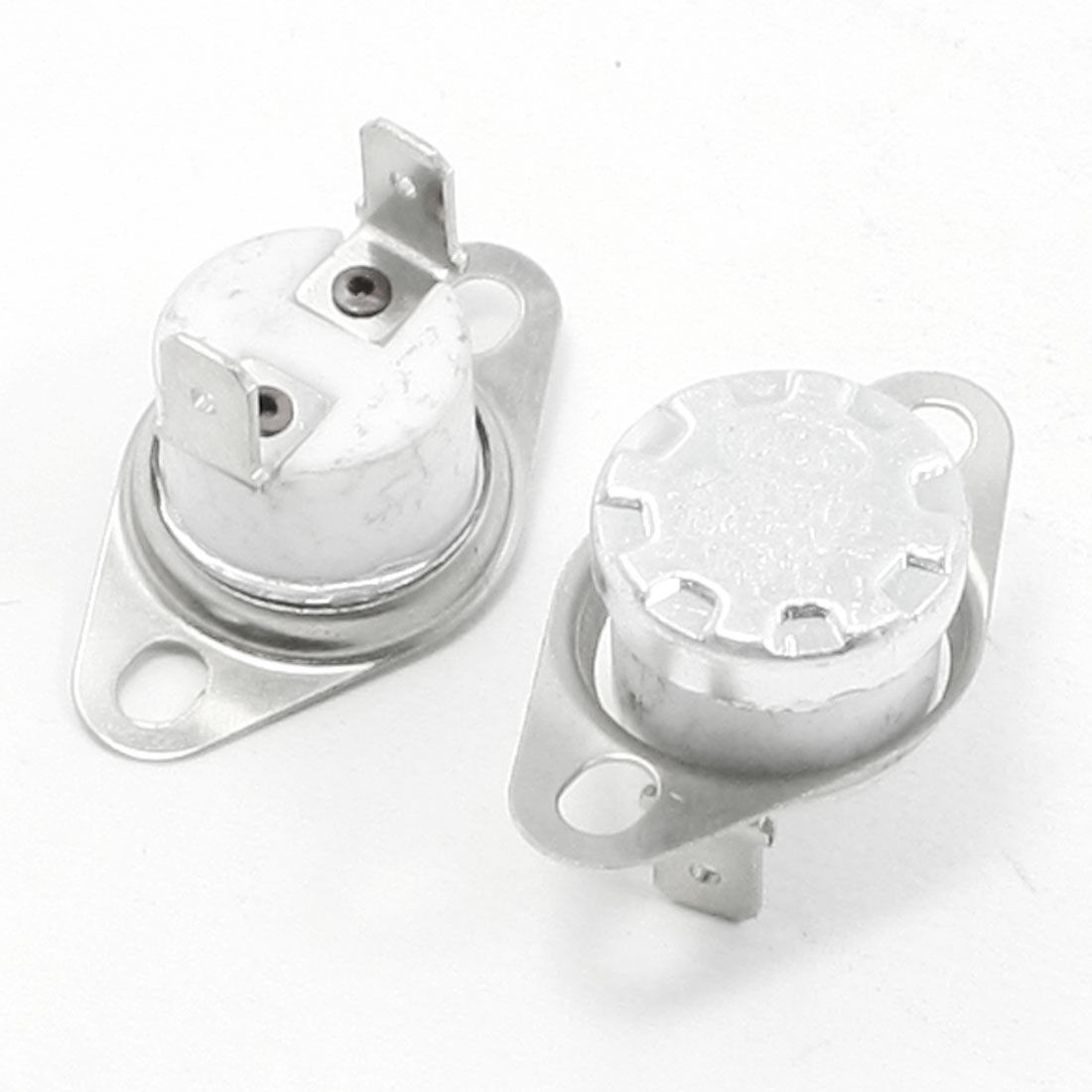 2 Pcs 185 Celsius NC Bent Foot KSD301 Ceramic Thermostat Switch 10A AC 250 Volt