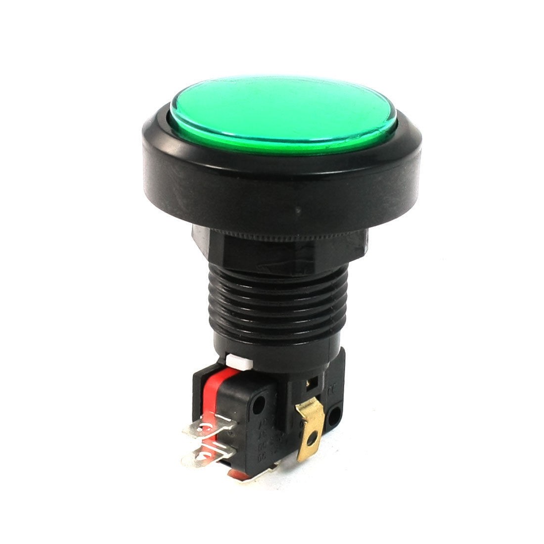 25mm Mounting Hole Green Cap Momentary Push Button Switch AC 125V/250V 15A