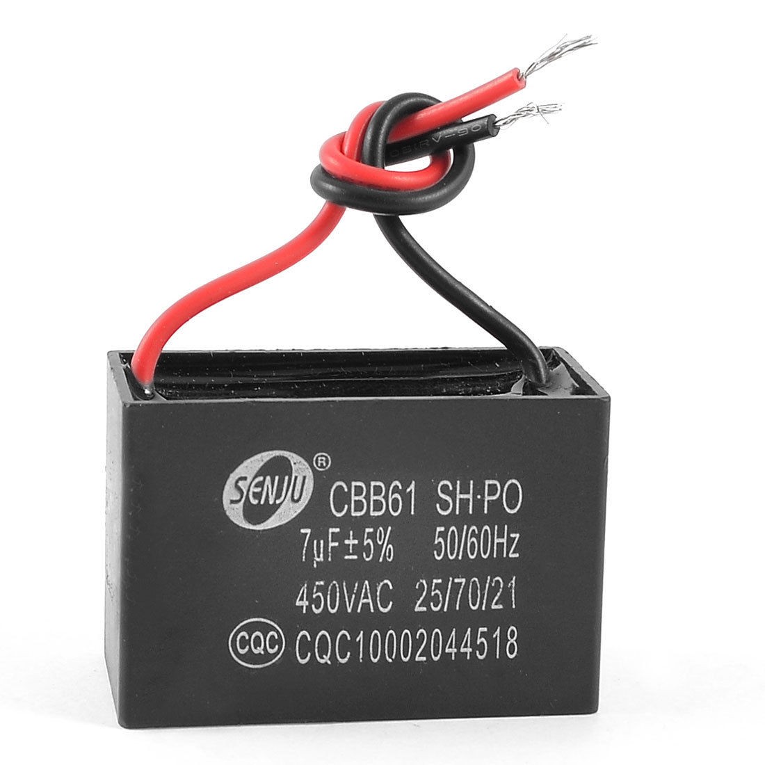 450VAC 7uF Platic Shell 2 Wire Lead Motor Running Capacitor CBB61
