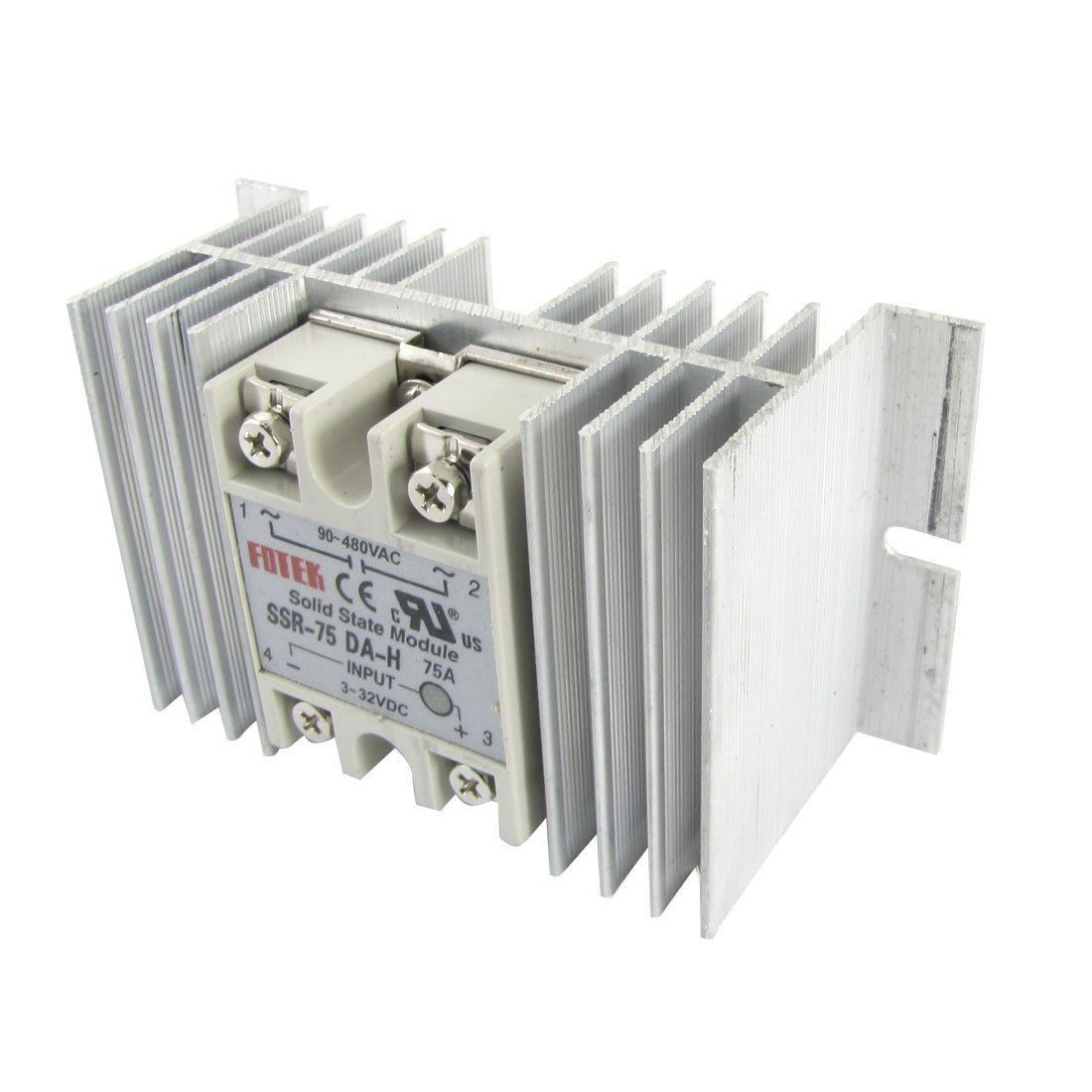 SSR-75 DA-H 75A Single Phase Solid State Relay 90-480V AC with Heat Sink