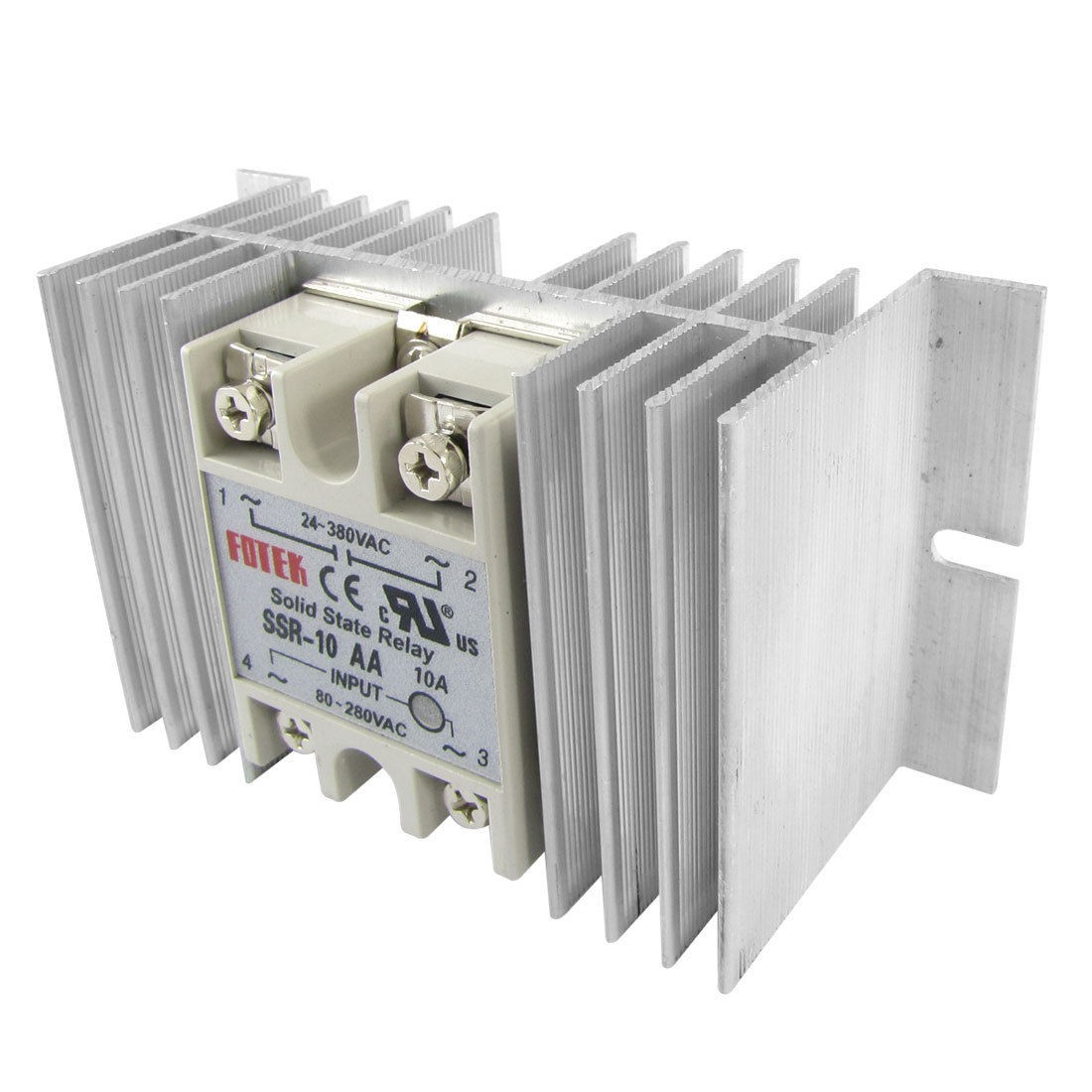 Single Phase Solid State Relay SSR 10A 24 380V DC 80 280V AC w Aluminum Heatsink