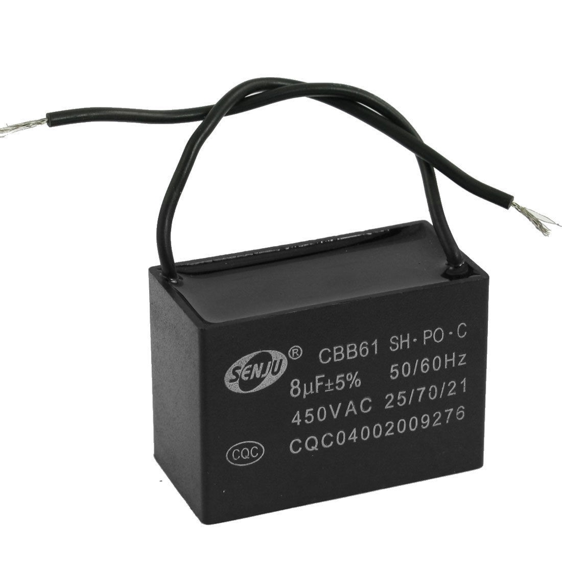 Ceiling Fan CBB61 8uF 50/60Hz AC 450V Motor Run Capacitor