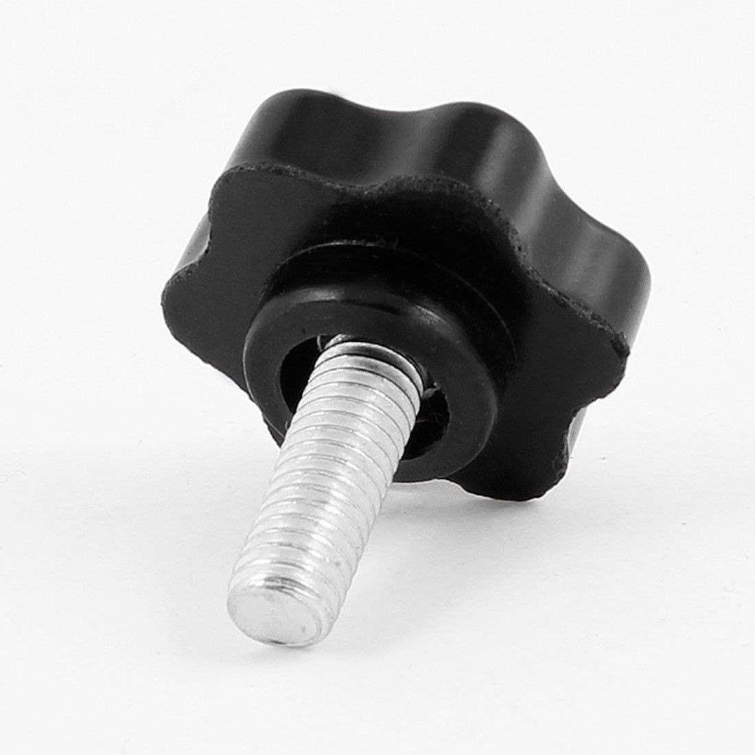 25mm Star Head Dia M6 x 15mm Male Thread Screw On Type Clamping Knob