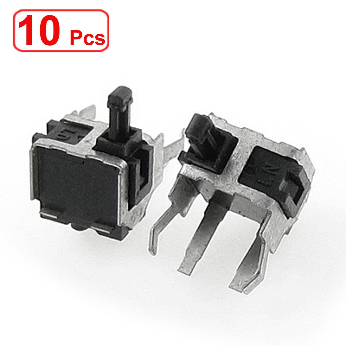 10 Pcs Right Angle 2 Pin Momentary SPST Detector Switch Black