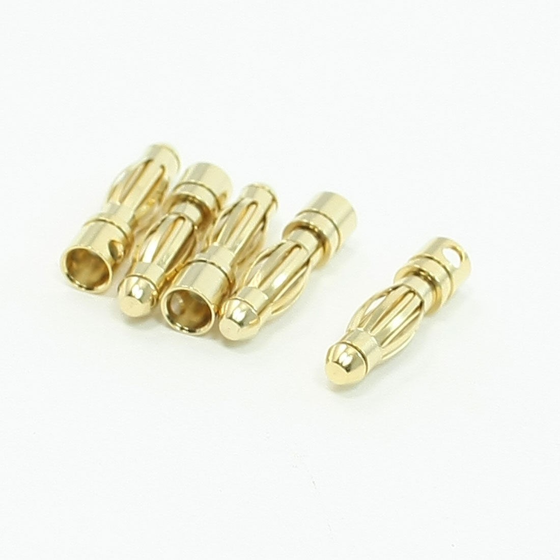5 Pcs Gold Tone Metal Banana Bullet Plug Male Connector 4mm