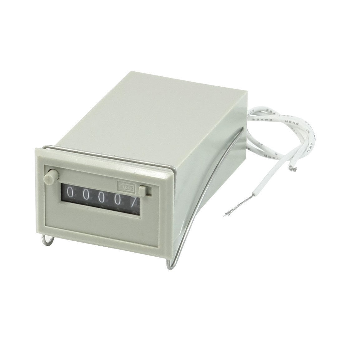 CSK5-DKW AC 220V 5 Digits 2 White Wire Lockable Electronmagnet<wbr/>ic Counter