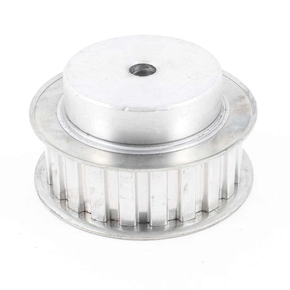 Double Flange 21 Tooth 3/10" Bore L Type Timing Belt Pulley Silver Tone