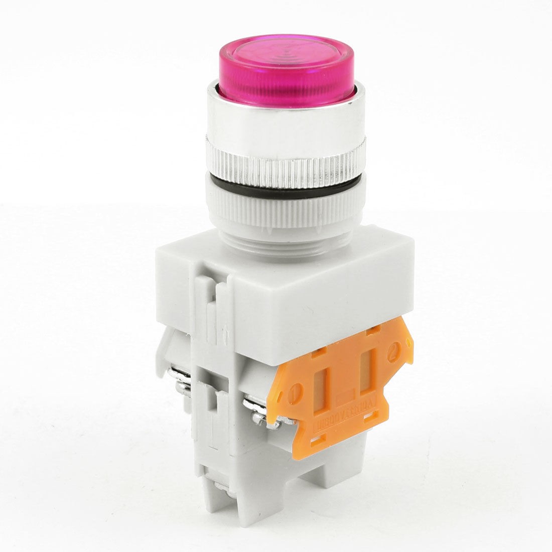 660V 10A 1NO 1NC Fuchsia Round Head Selector Latching Push Button Switch