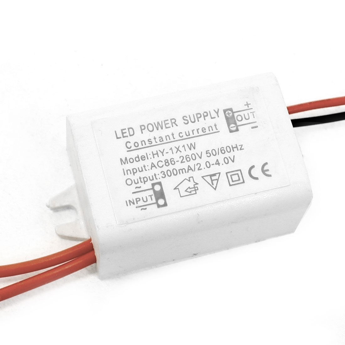 AC 86-260V DC 2-4V 300mA Constant Current 1x1W LED Power Supply Driver Converter