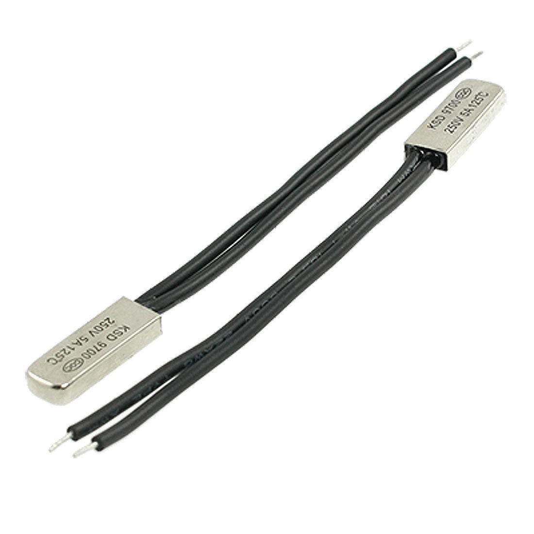 2 Pcs 250V 5A 125C Bimetal Temperature Switch Thermostats N.C KSD9700