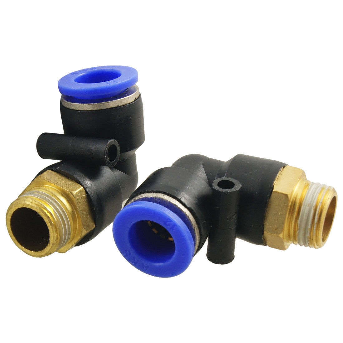 2 Pcs 3/8" Male Thread to 12mm Elbow Pneumatic Connector Fittings