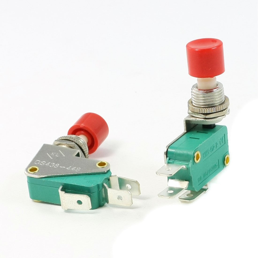 2 Pcs SPDT 1NO 1NC Red Button Actuator Momentary Miniature Micro Switch