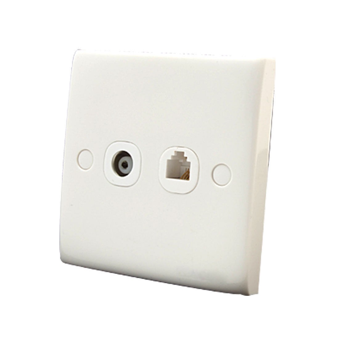 PC Shell Single Telephone Gang TV Socket Wall Switch White RJ11 