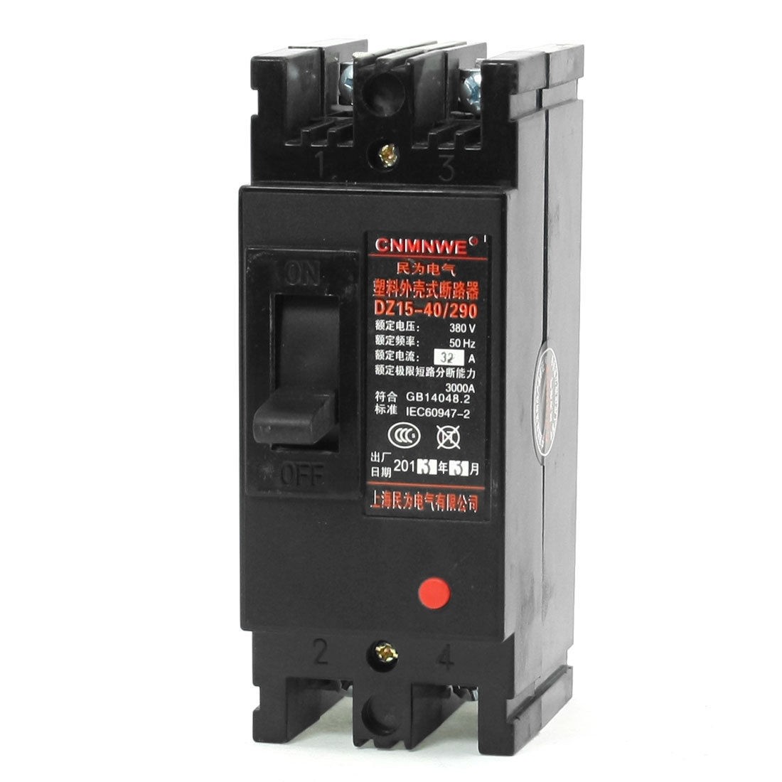 DZ15-40/290 AC 380V 32Amp 2 Pole 2P MCCB Moulded Case Circuit Breaker
