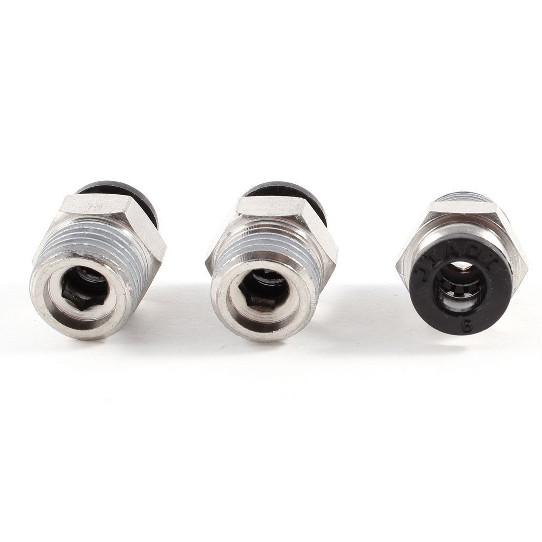 3 Pcs 1/4" PT Male Thread 6mm Push In Joint Pneumatic Connector Quick Fitting
