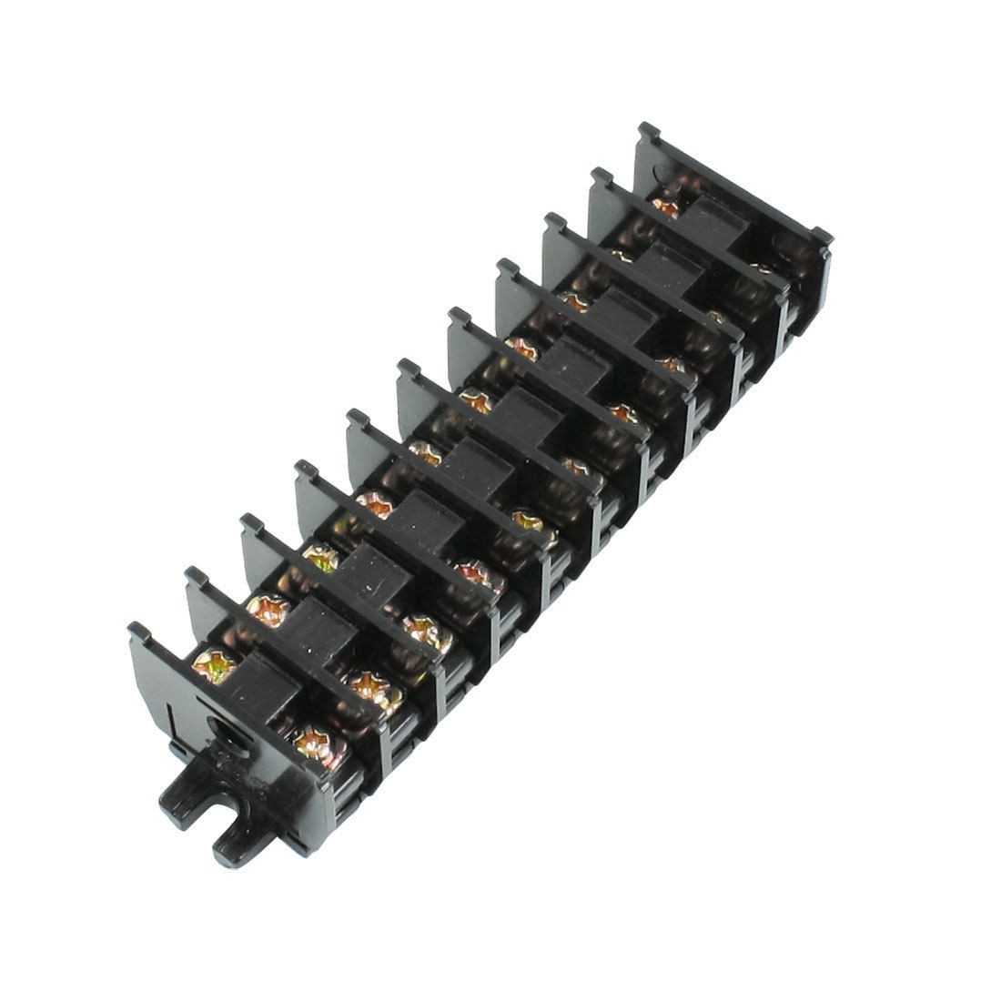 600V 10A 10 Position Separable Dual Row Screw Terminal Covered Barrier Strip