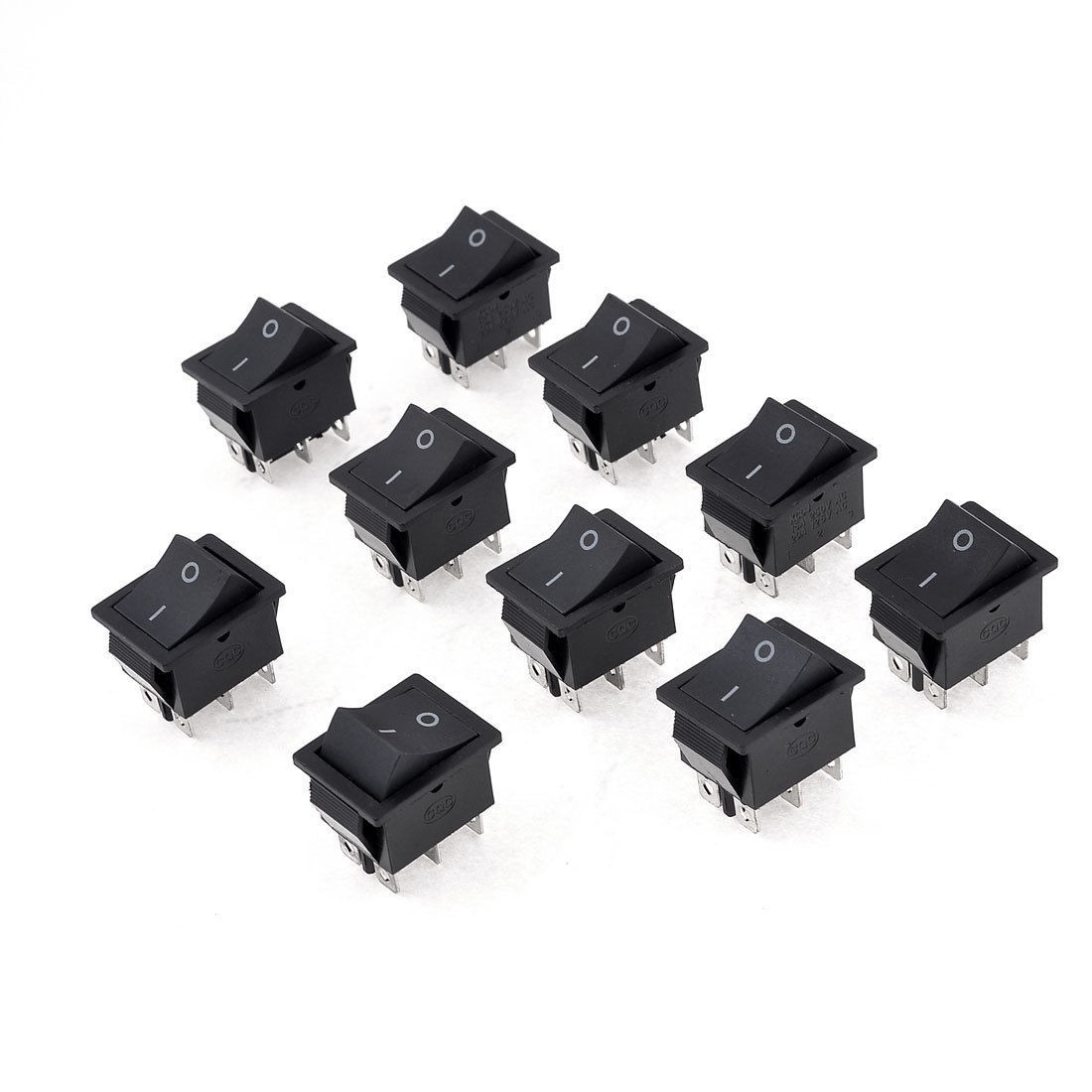 10 Pcs 6 Pins 2 Position I/O Boat Rocker Switch 250V/15A 125V/20A AC