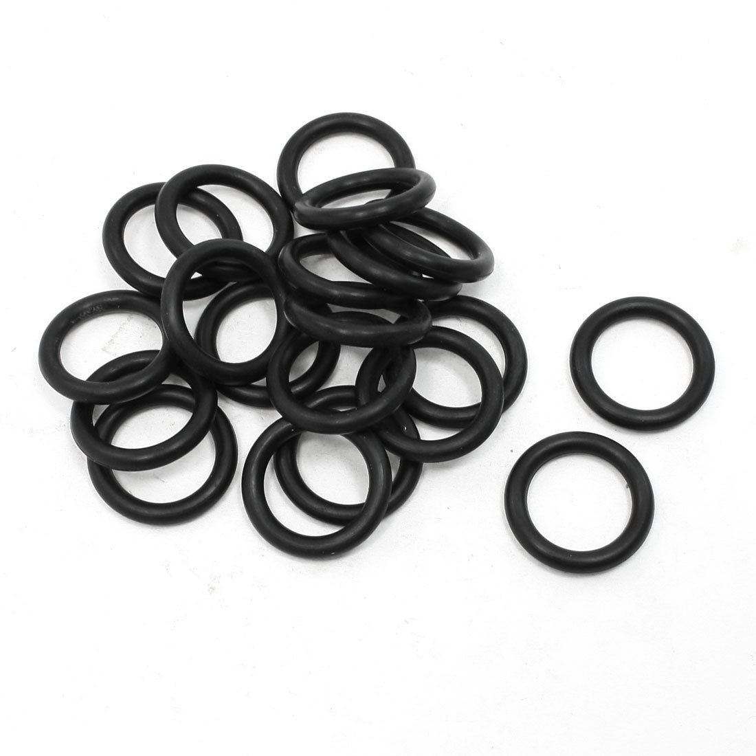 20 Pcs Black Silicone O Ring Seal Washers 21mm x 15mm x 3mm