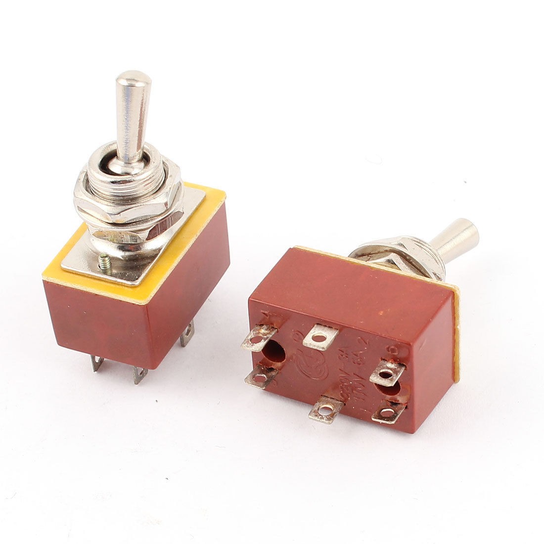 2 x 3A/220VAC 6A/110VAC DPDT On/On 2 Position 6 Terminals Toggle Switch